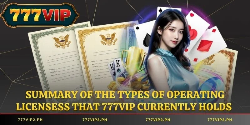Summary of the types of Operating licensess that 777VIP currently holds
